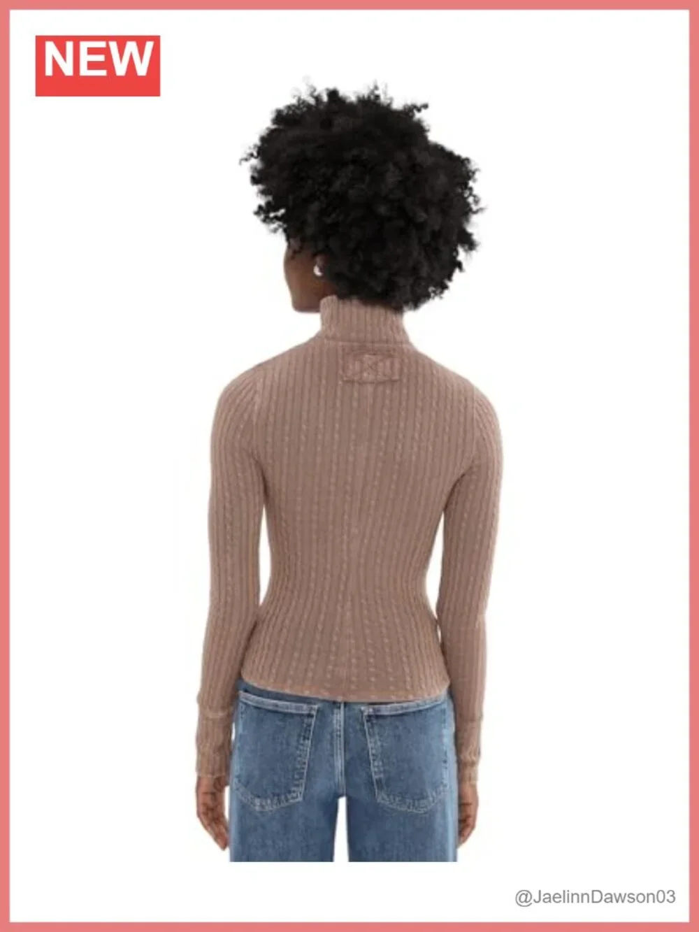 Light Cable Knit Zip-Up Sweater with Two-Way Zipper and Stand Collar